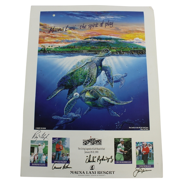 Arnold Palmer, Jack Nicklaus, Chi-Chi & Floyd Signed 1993 The Senior Skins Game Poster JSA ALOA