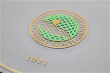 1977 PGA Championship at Pebble Beach Smoked Glass Golf Dish Trophy - 59th