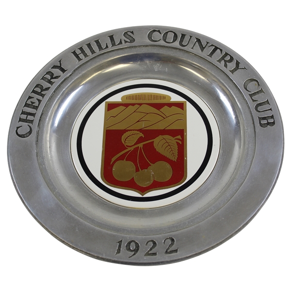 1922 Cherry Hills Country Club Logo Wilton Pewter Golf Plate 