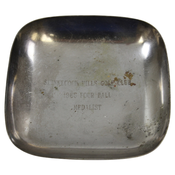 1965 Shinnecock Hills Golf Club Four Ball Medalist Silver Plated Golf Tray Trophy 