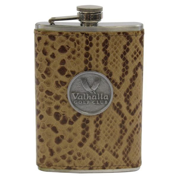 Valhalla Golf Club China Stainless Faux Leather 8oz Golf Trophy Flask - New 