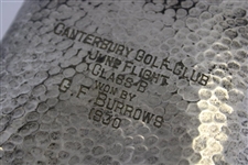 1930 Canterbury GC Silver Plated Junr. Flight Cass B Golf Trophy Flask Won by G.F. Burrows