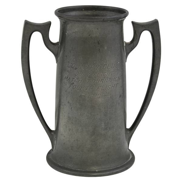 1910 The Country Club Brookline Pewter July Flight Match Tourn. 4th Flight Trophy