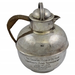 1931 Country Club of Detroit Comm. Fund Silver Plated Second Prize Teapot Trophy 