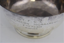 Circa 1950 T.F.C.C. Invitation Tournament 2nd Flight Winner Silver Plated Trophy Bowl