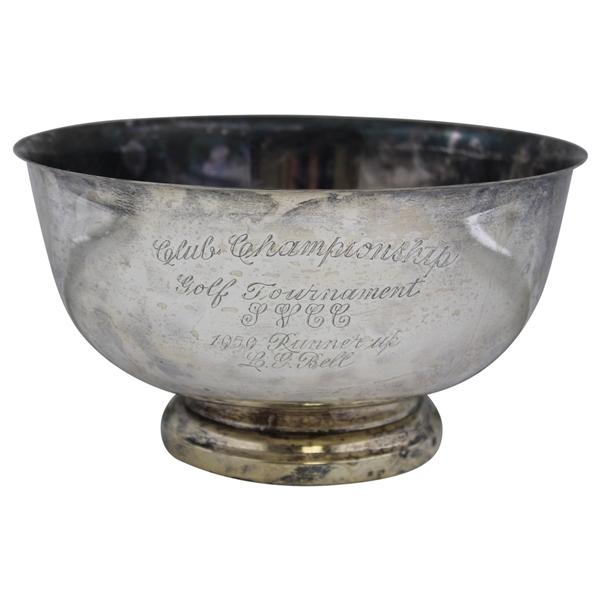 1959 Laurel Valley Country Club Silver Plated Runner-Up Bowl won by L.G. Bell