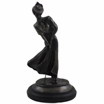 Vintage Heavy Bronze Lady Golfer Sculpture Statue