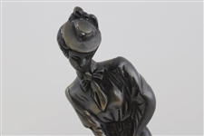 Vintage Heavy Bronze Lady Golfer Sculpture Statue