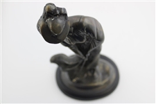 Vintage Heavy Bronze Lady Golfer Sculpture Statue