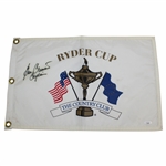 Ben Crenshaw Signed 1999 Ryder Cup at The Country Club Flag w/ "Captain" Inscription JSA #UU34635