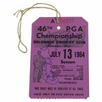 Tony Lema, Player & Others Signed 1964 PGA Championship at Columbus CC Ticket JSA ALOA