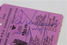 Tony Lema, Player & Others Signed 1964 PGA Championship at Columbus CC Ticket JSA ALOA