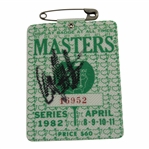 Craig Stadler Signed 1982 Masters Tournament Series Badge #16952 JSA ALOA