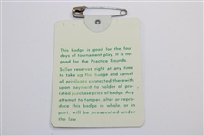 Craig Stadler Signed 1982 Masters Tournament Series Badge #16952 JSA ALOA