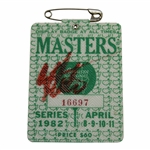 Craig Stadler Signed 1982 Masters Tournament Series Badge #16697 JSA ALOA