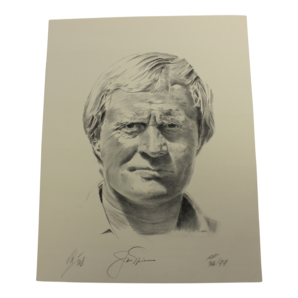 Jack Nicklaus Signed Van Zandt Ltd Ed Pencil Sketch Print #36/99 JSA ALOA