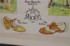 Original Artwork for 'Below Par' Star Shoe Co. Golf Shoes Advertisement - Framed