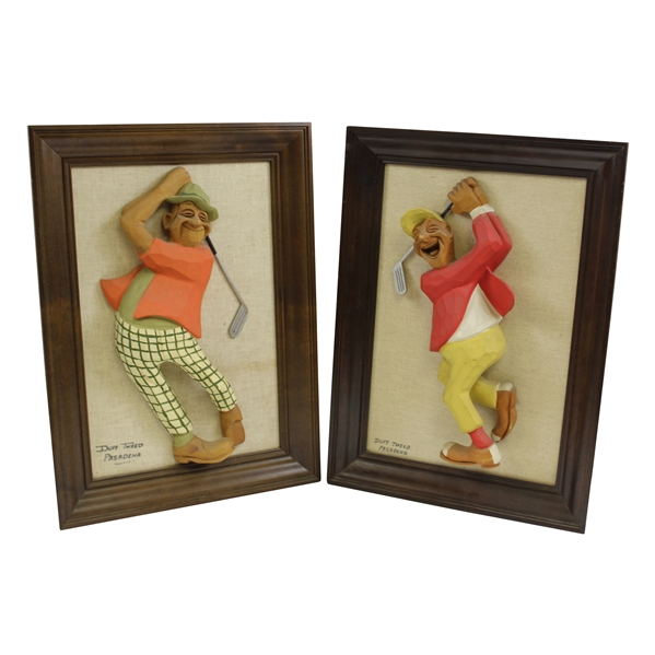 Walt Disney Employee & Artist Duff Tweed Two (2) Wood Carved 3 Dimensional Artwork
