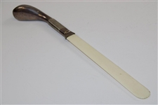 Circa 1900 Sterling Silver & Ivory Long Nose Golf Club Page Turner