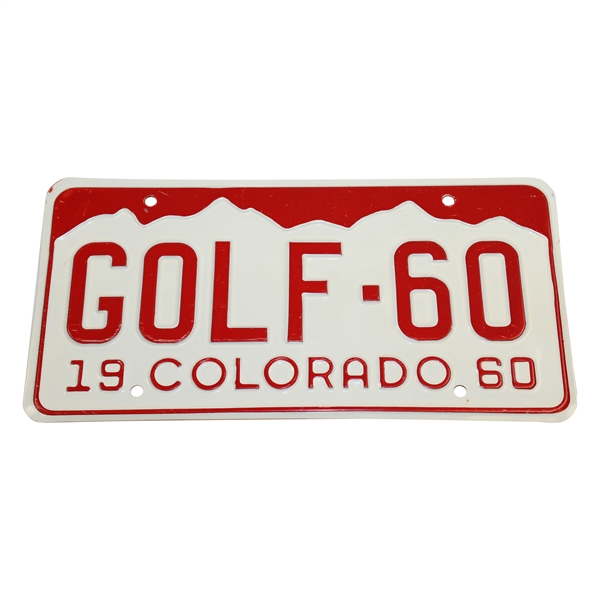 Arnold Palmer 1960 US Open Cherry Hills Golf-60 Colorado Contestant Courtesy License Plate 