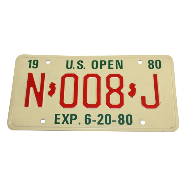 Jack Nicklaus 1980 US Open Baltusrol GC N-008-J New Jersey Courtesy Contestant License Plate 
