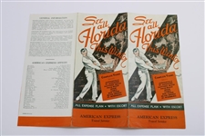 Circa 1920-30 'See All Florida This Winter' Golf American Express Travel Service Brochure