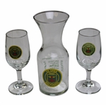 Two (2) Baltusrol Golf Club 1895 Logo Glasses & 1980 Us Open Logo Decanter