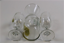Two (2) Baltusrol Golf Club '1895' Logo Glasses & 1980 Us Open Logo Decanter