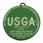 1930 USGA US Open at Interlachen CC SERIES Badge From Jones Grand Slam - Seldom Seen!
