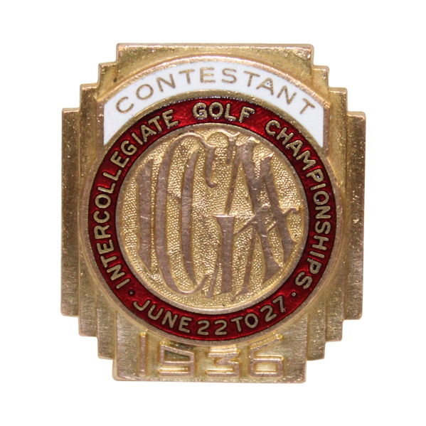 1936 ICGAA Intercollegiate Golf Championship at North Shore Contestant Badge