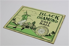 Vintage Black Diamond Golf Ball Metal Advertising Hanging Sign