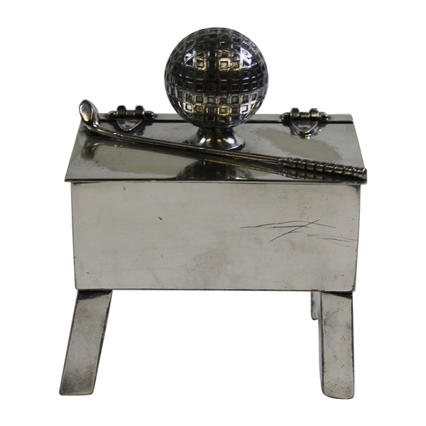 Circa 1925 Derby Silverplate Co. Sand Tee Box Lidded Cigarette Container