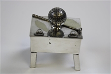Circa 1925 Derby Silverplate Co. Sand Tee Box Lidded Cigarette Container