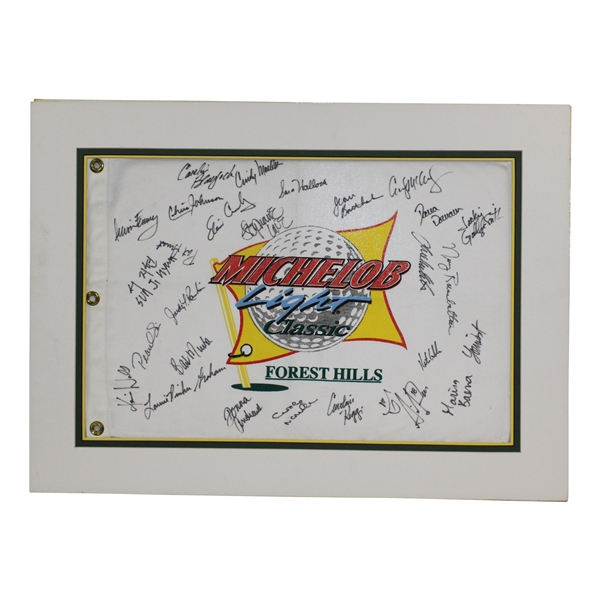 Multi-Signed Michelob Light Classic at Forest Hills Flag - Matted JSA ALOA