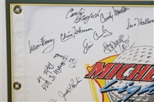 Multi-Signed Michelob Light Classic at Forest Hills Flag - Matted JSA ALOA