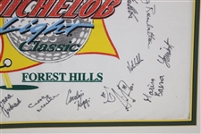 Multi-Signed Michelob Light Classic at Forest Hills Flag - Matted JSA ALOA