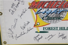 Multi-Signed Michelob Light Classic at Forest Hills Flag - Matted JSA ALOA