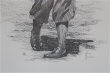 Bobby Jones Ltd Ed 792/850 Post-Swing Pencil Sketch 1992 Print - Framed