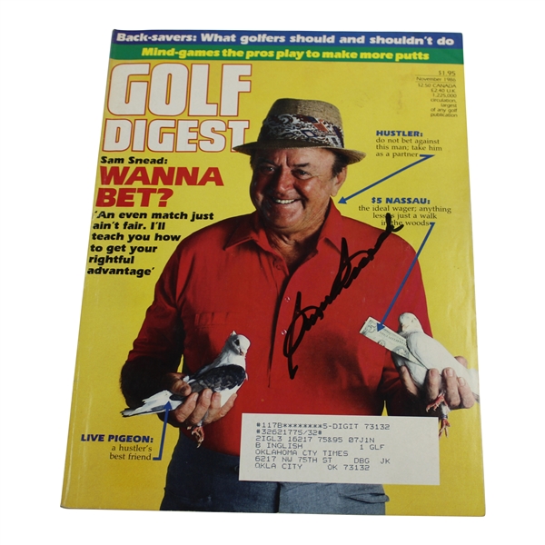 Sam Snead Signed 1986 Golf Digest Magazine - November JSA #NN01357