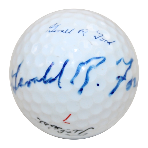 President Gerald R. Ford Signed Personal Titleist Logo Golf Ball JSA #BB85789