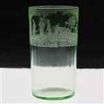 Vintage Golf Themed Green Drinking Glass