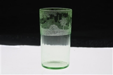 Vintage Golf Themed Green Drinking Glass