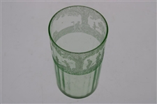 Vintage Golf Themed Green Drinking Glass