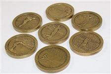 Arnold Palmer Major Championship Commemorative Bronze Medallions (7) in Box