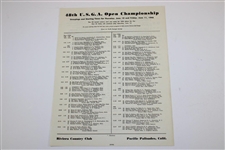 1948 US Open at Riviera CC Official Program with Pairing Sheet - Hogan 1st US Open Win 
