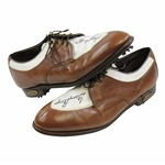 Gary Player Signed Personal Used Brown with White FootJoy Golf Shoes JSA ALOA