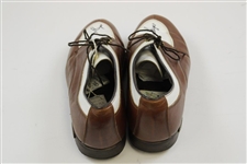 Gary Player Signed Personal Used Brown with White FootJoy Golf Shoes JSA ALOA