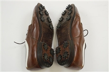 Gary Player Signed Personal Used Brown with White FootJoy Golf Shoes JSA ALOA