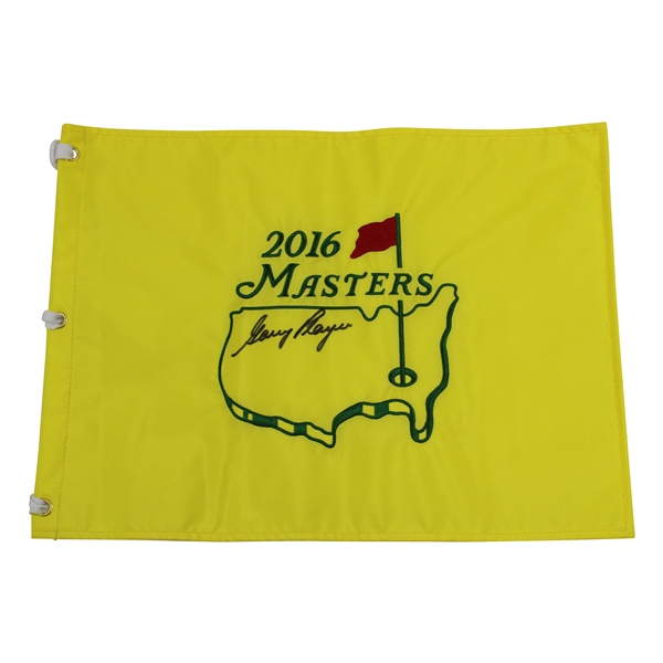 Gary Player Signed 2016 Masters Embroidered Flag JSA ALOA
