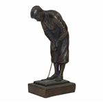 Vintage Bobby Jones Putting on Plinth Bronze Statue